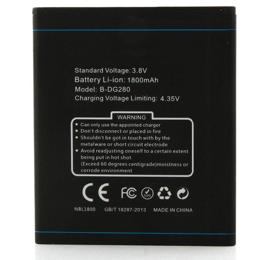 Batterie pour DOOGEE DG280 Mobile Cell Phone B-DG280, 1800mAh 