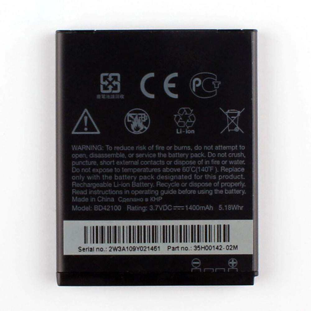 Batterie pour HTC Merge my touch 4G Thunderbolt 4G S610D BD42100, 1400mAh/5.18WH 