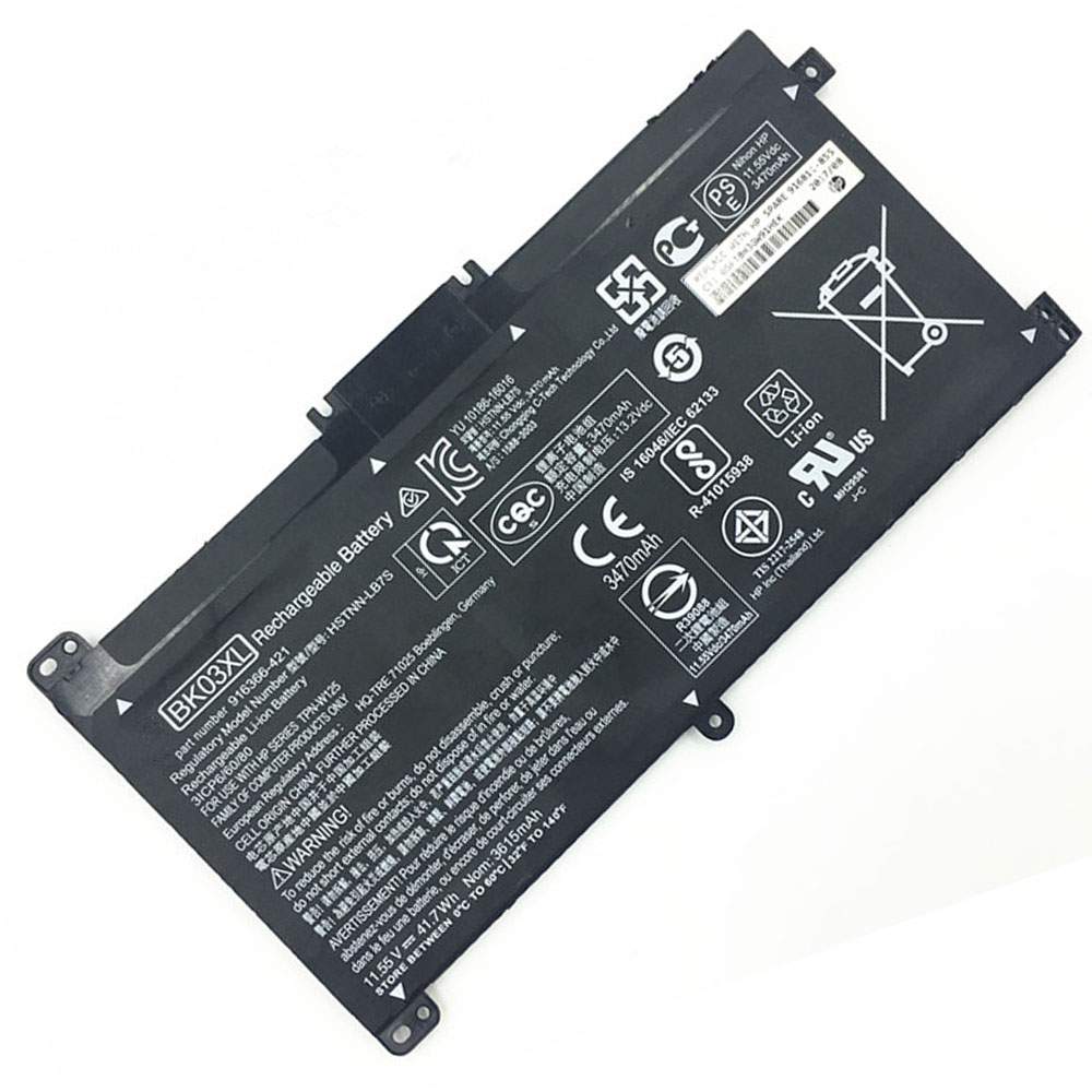 BK03XL for HP BK03XL HSTNN-UB7G TPN-W125 916366-541 916811-855 Series