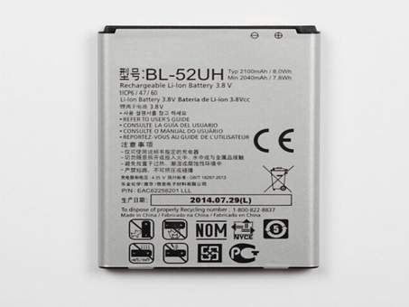 Batterie pour LG L65 D285 VS876 BL52UH Lucid 3 BL-52UH, 2040mah/2100mah/7.8Wh/8.0Wh 