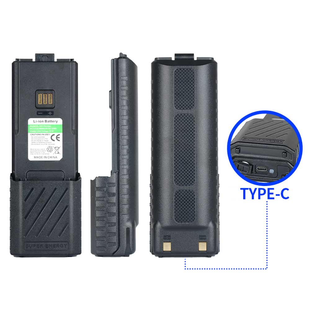 Batterie pour Baofeng BF-K5 Plus, UV-5RH, UV-5RM, GM-5RH, AR-5RM BL-5RH, 6800mAh 