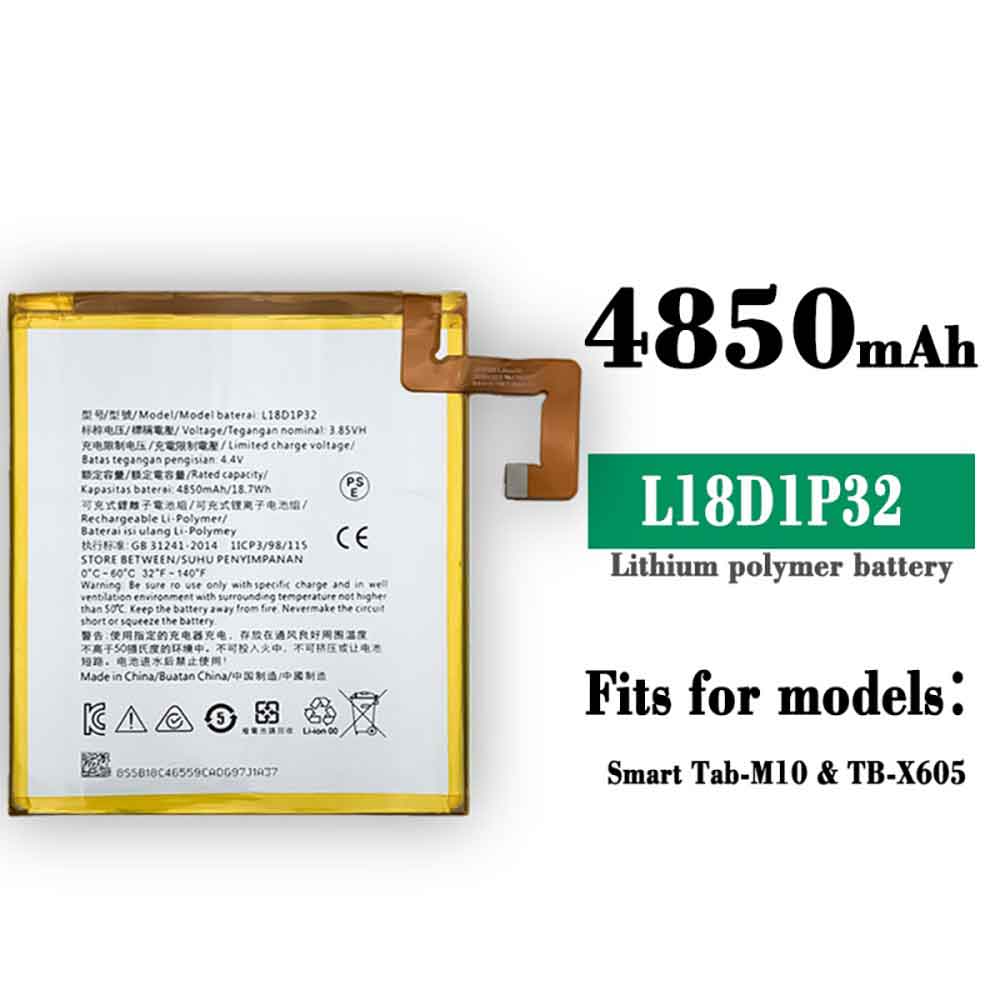 LENOVO L18D1P32D Tablet Accu batterij