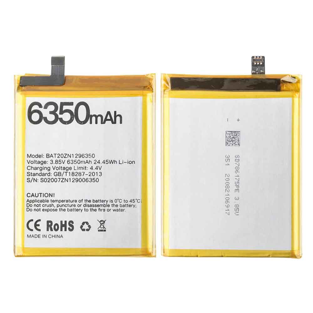 Batterie pour Doogee S96 Pro BAT20ZN1296350, 6350mAh 24.45WH 