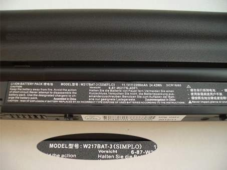 Batterie pour CLEVO W217BAT-3 6-87-W217S-4DF1, 2200mAh/24.42Wh   